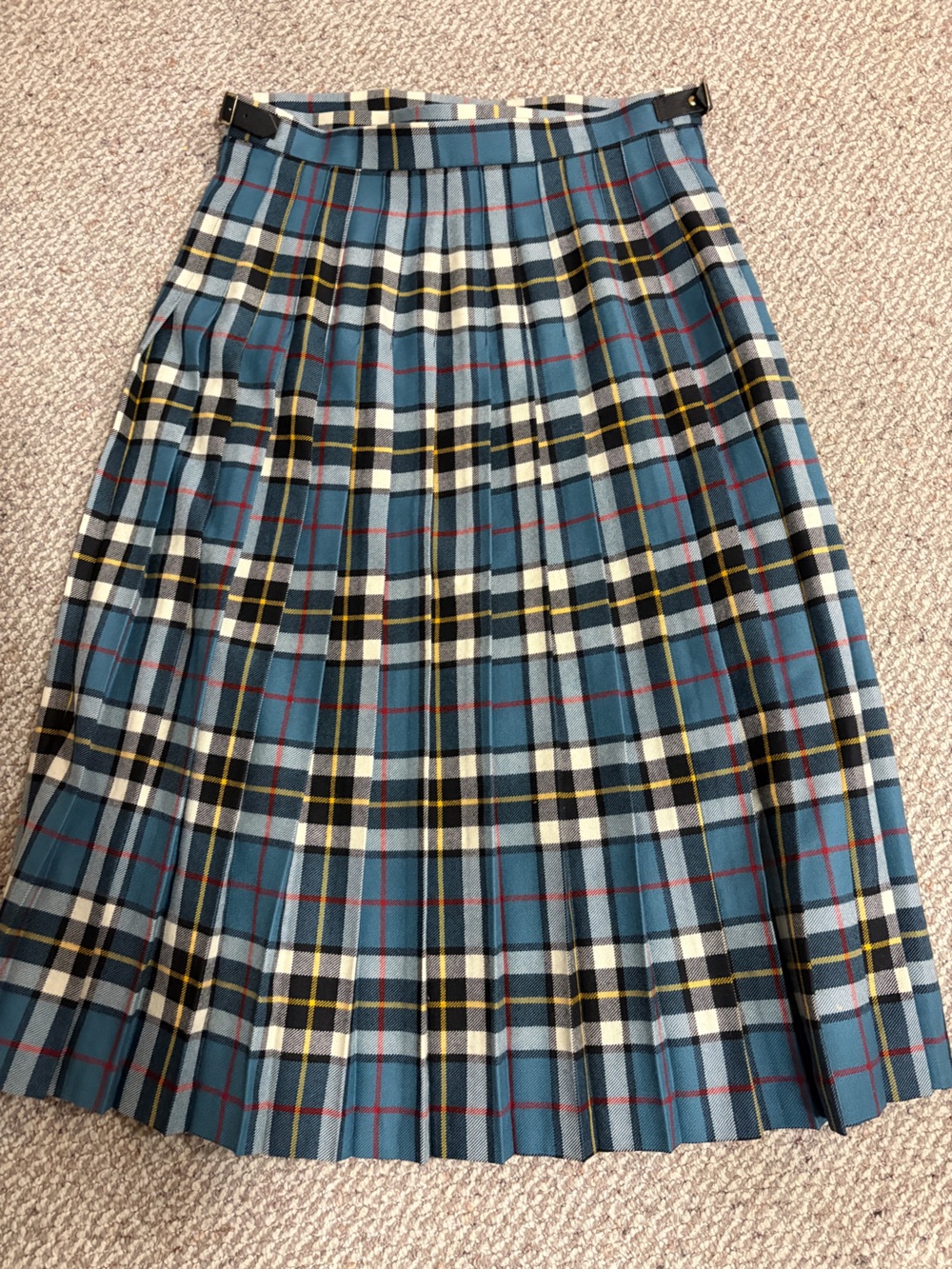 Vintage James Pringle Weavers Pure Wool Scottish Kilt Skirt Size 14